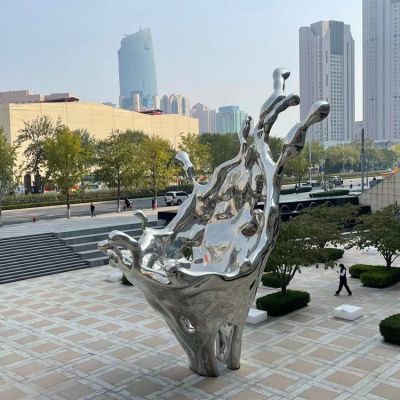 不锈钢镜面立体抽象浪花城市广场景观雕塑摆件