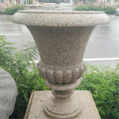 砂石石雕户外街道欧式花盆雕塑