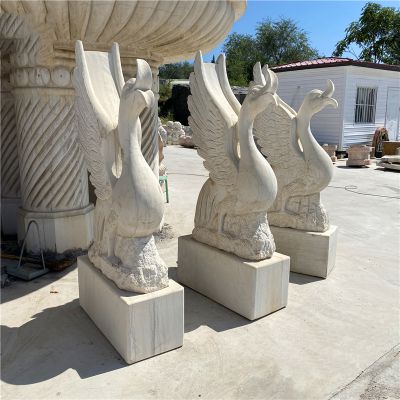 寺庙大理石锻造创意天鹅雕塑