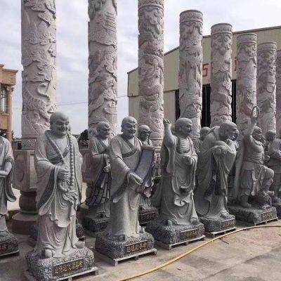 大理石石雕寺庙宗教十八罗汉雕塑