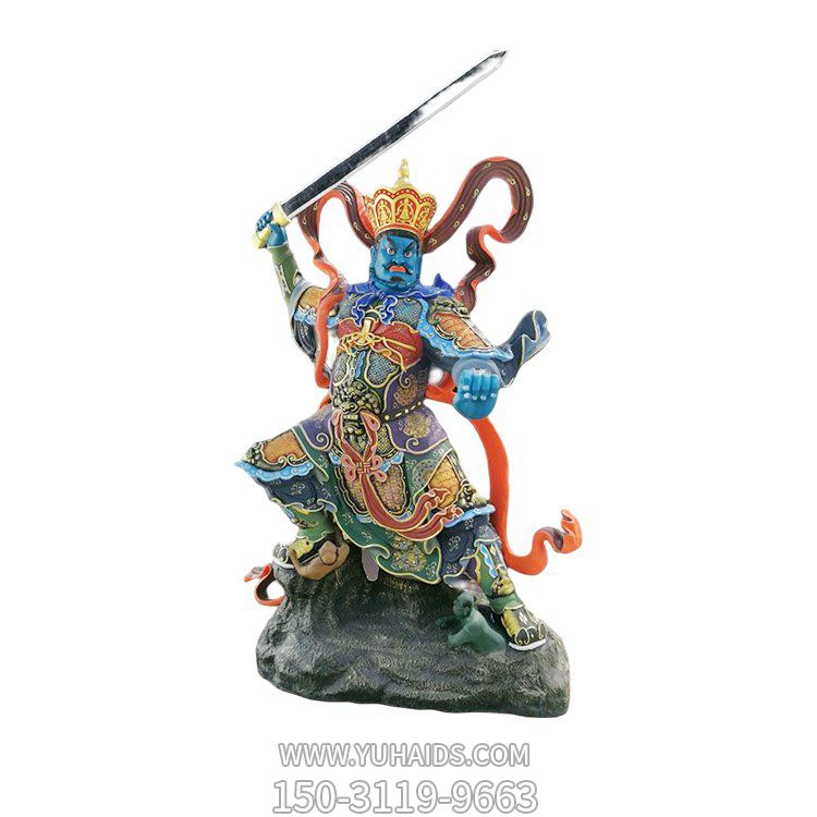 寺院摆放树脂四大天王弥勒佛菩萨神像雕塑