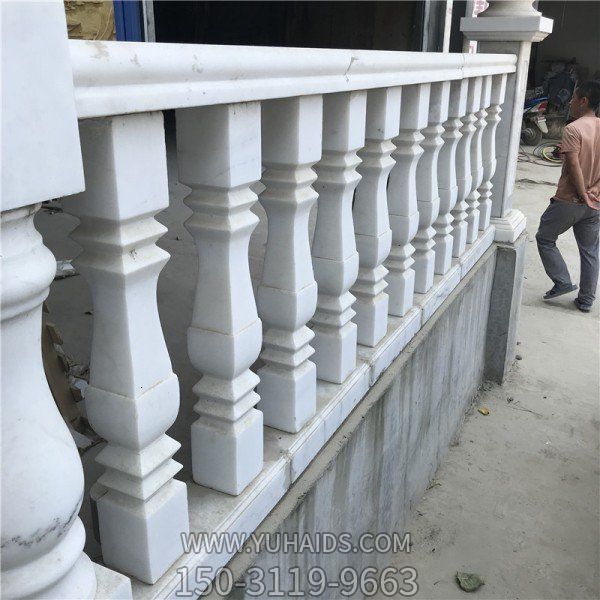 天然大理石雕刻别墅阳台防护栏杆欧式石柱雕塑