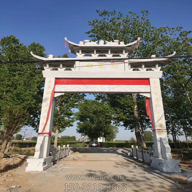 单门牌坊雕塑