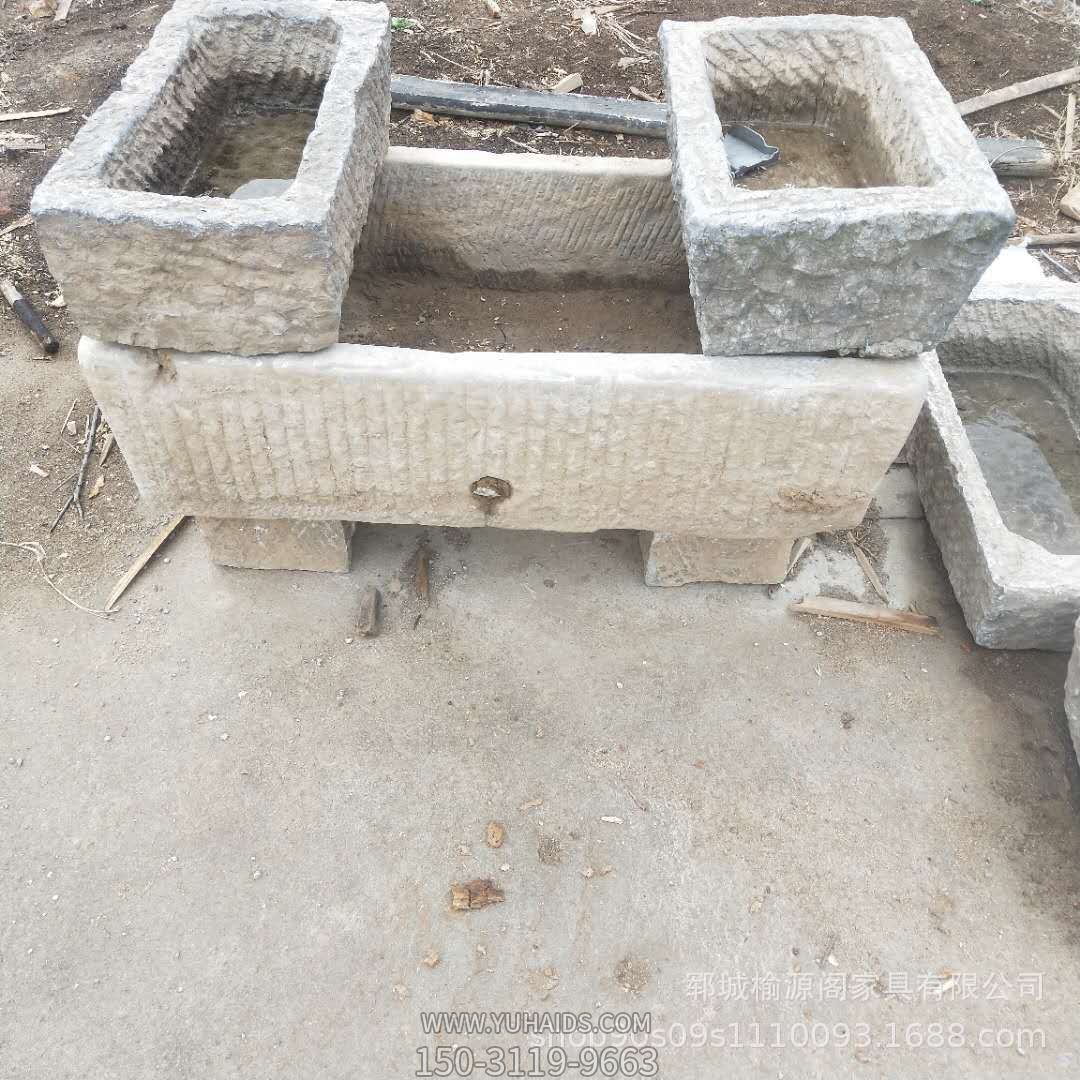 景区仿古大理石石雕水槽雕塑