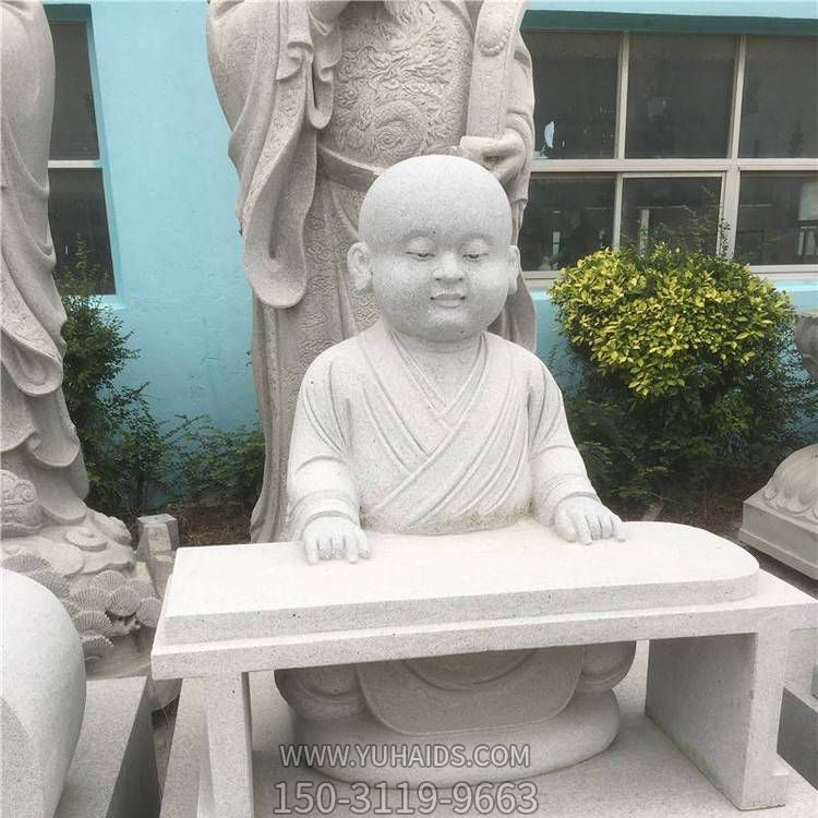 寺庙小沙弥摆件大理石石雕雕塑