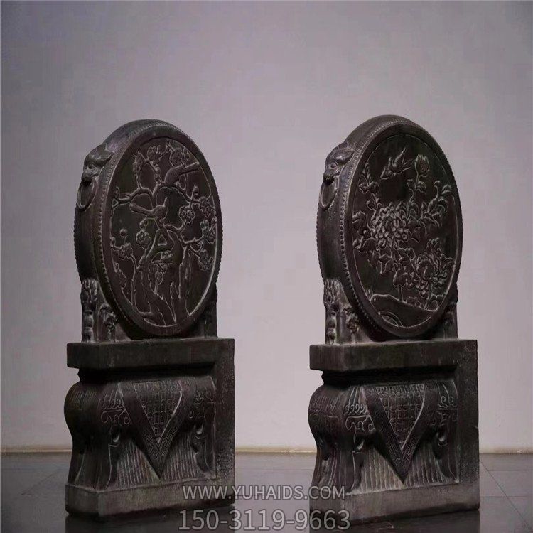 青石石雕仿古做旧抱鼓石雕塑