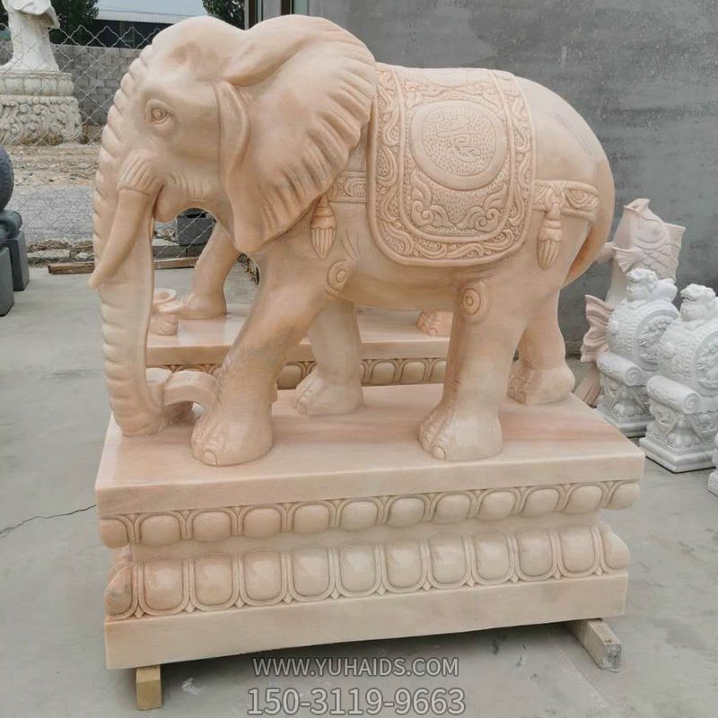 景区石雕浮雕大象雕塑