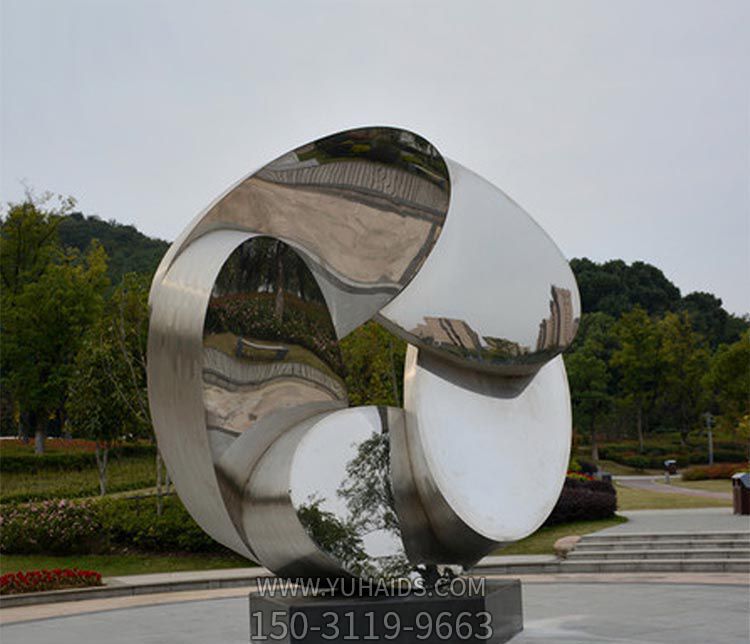 户外公园大型不锈钢抽象花朵雕塑