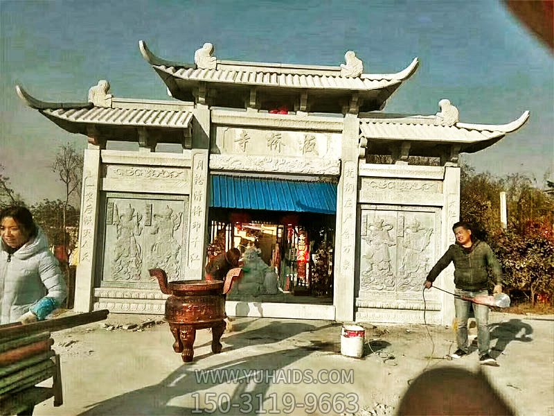 板桥寺院大理石浮雕牌坊雕塑