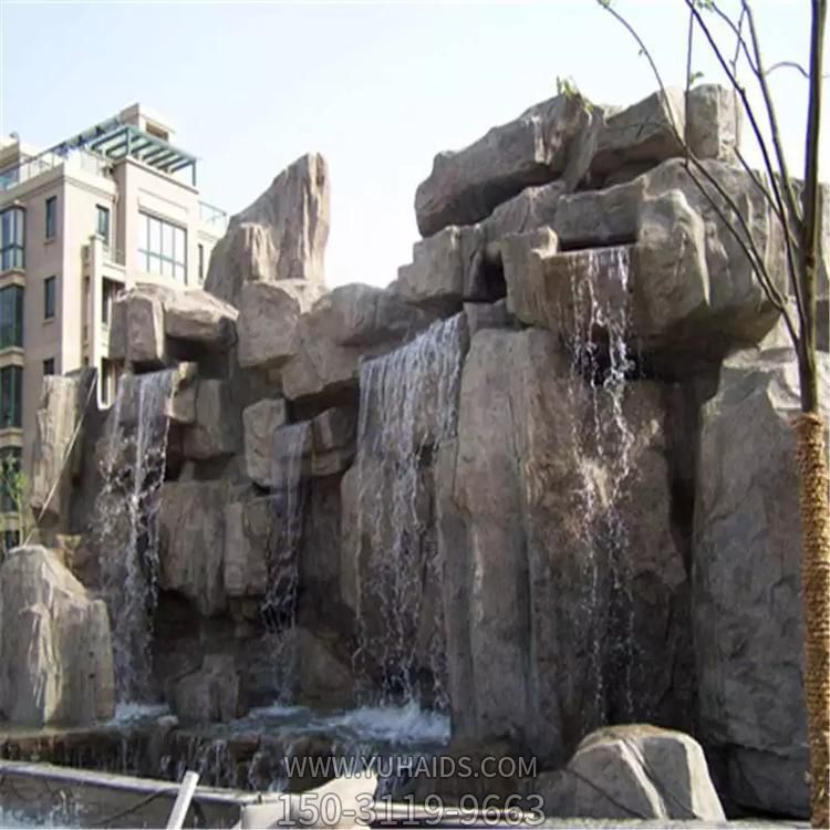 户外公园流水摆件大理石石雕假山雕塑