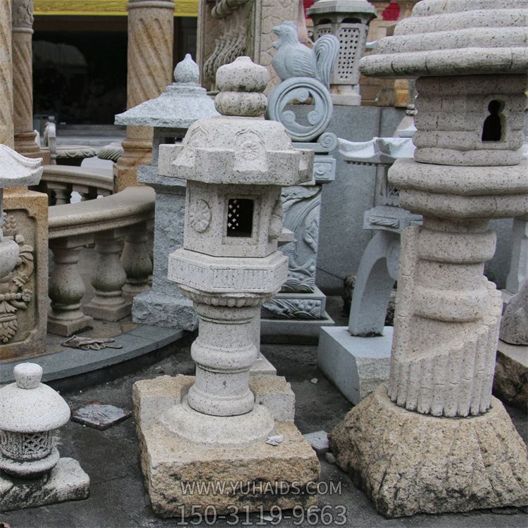 园林景观石灯笼艺术仿古几何石雕工艺品摆件雕塑