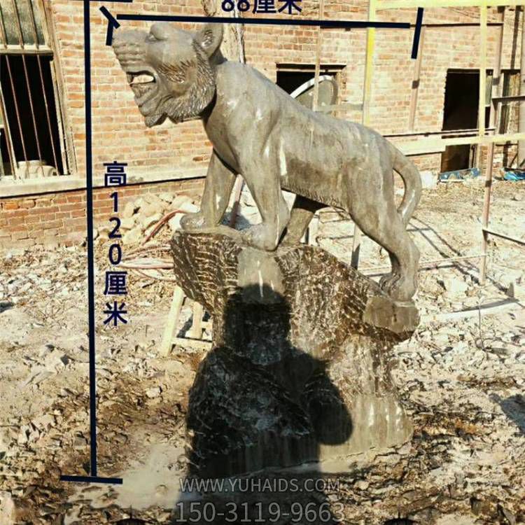 公园大理石色十二生肖石头虎雕塑