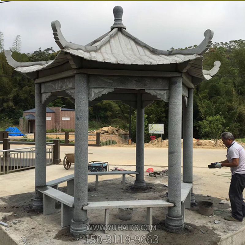 景区户外进出口摆放休闲区仿古建凉亭座椅雕塑