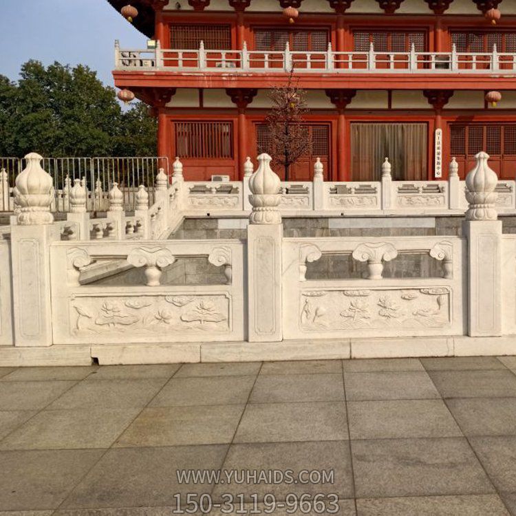 石雕栏杆汉白玉升旗台栏板河道天然石材护栏雕塑