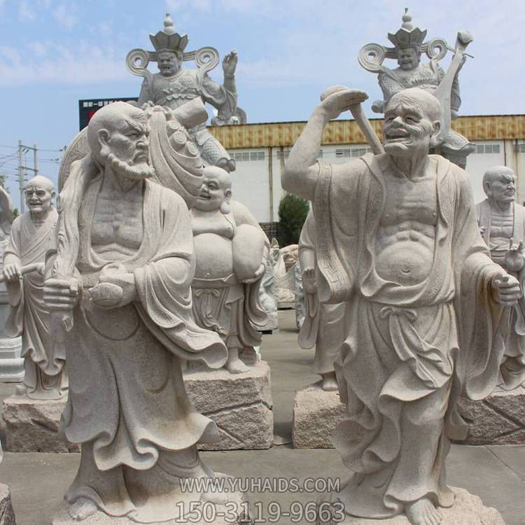 户外公园大理石石雕十八罗汉雕塑摆件