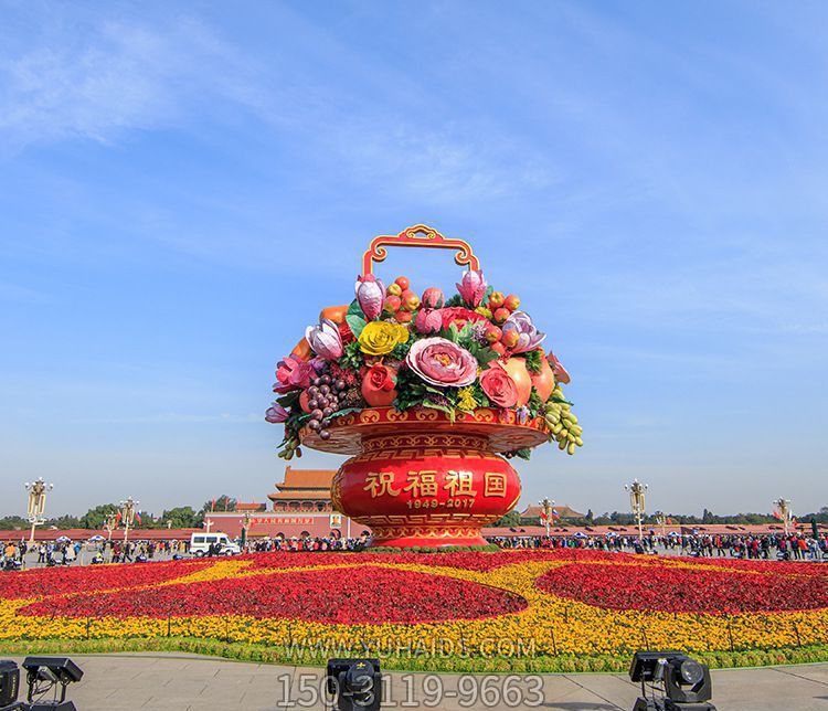广场玻璃钢定制户外花篮雕塑