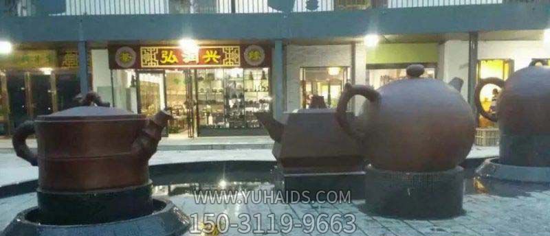 天壶雕塑-公园景区大型玻璃钢池塘里的天壶雕塑