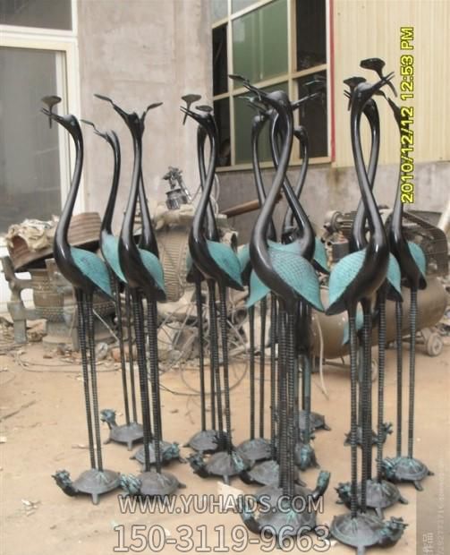公园不锈钢抽象创意仙鹤雕塑
