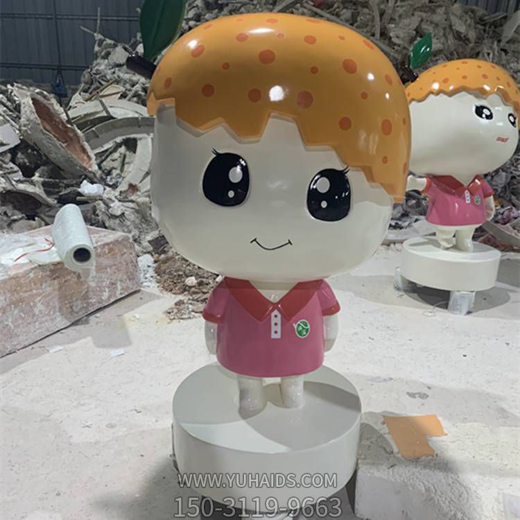 幼儿园摆放玻璃钢定制卡通女孩公仔雕塑
