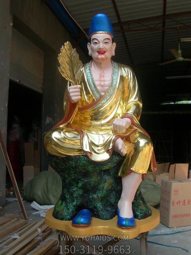 寺庙大型佛像玻璃钢济公雕塑