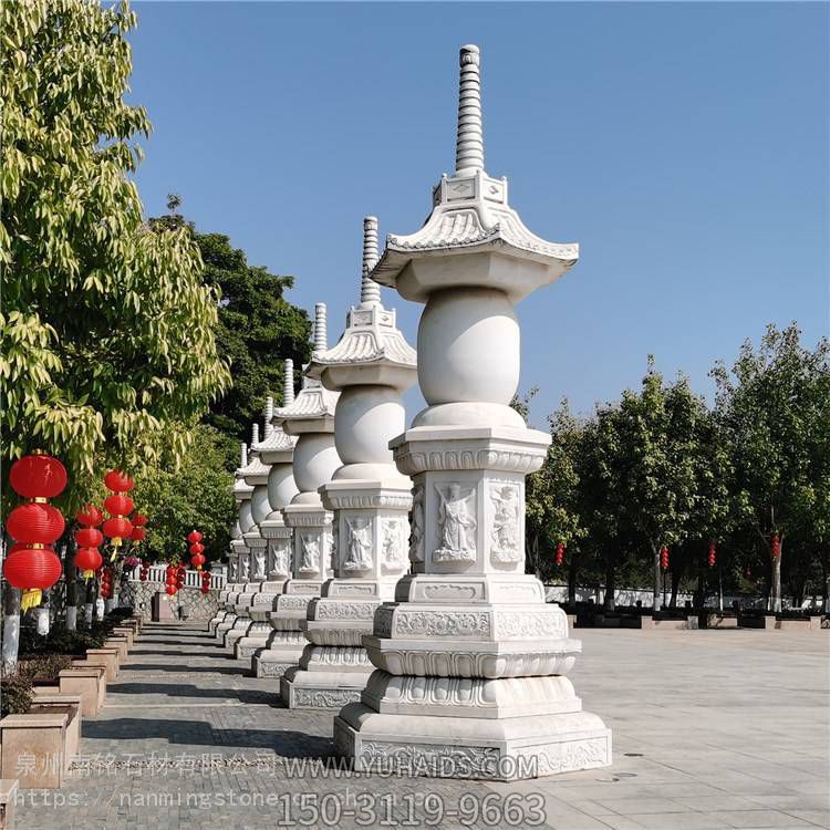汉白玉寺庙景区祈福经幢塔摆件雕塑