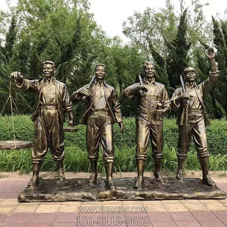 玻璃钢仿铜公园广场人物雕塑
