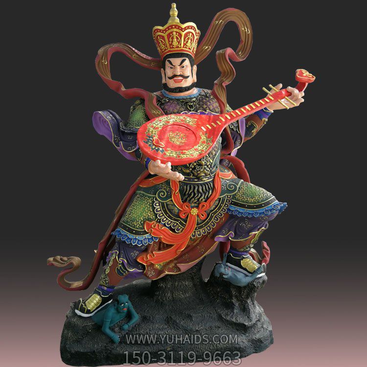 寺庙供奉玻璃钢彩绘四大天王雕像雕塑