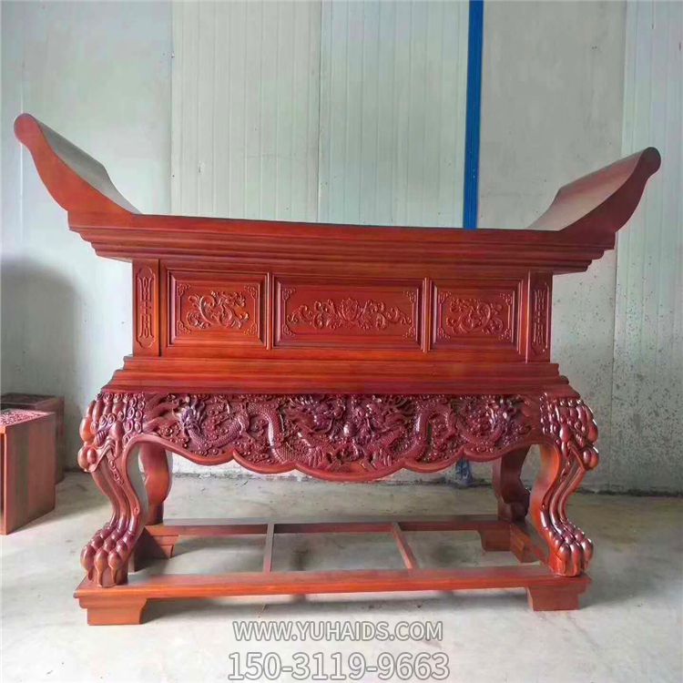 景区寺院大殿元宝桌定浮雕龙纹图案供桌摆摆件雕塑
