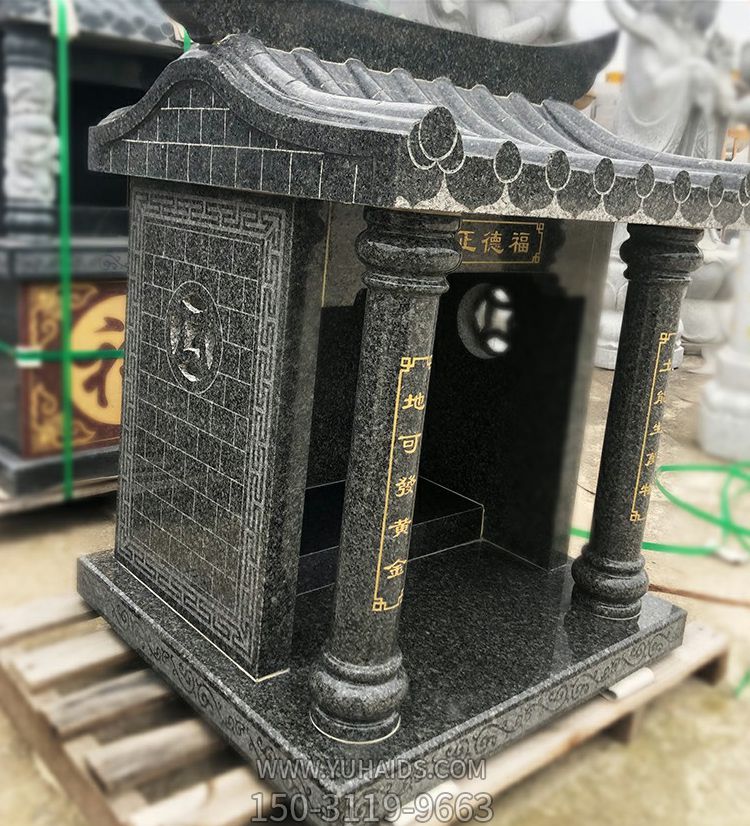青大理石供佛佛龛雕塑摆件