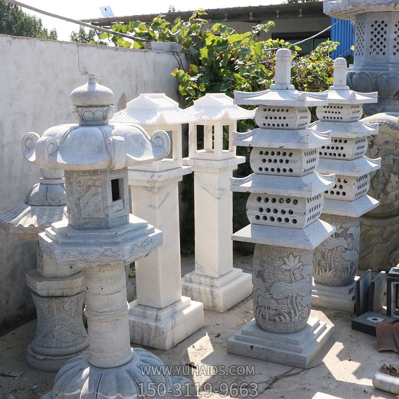 石灯庭院花园户外中式造景装饰大理石灯笼雕塑