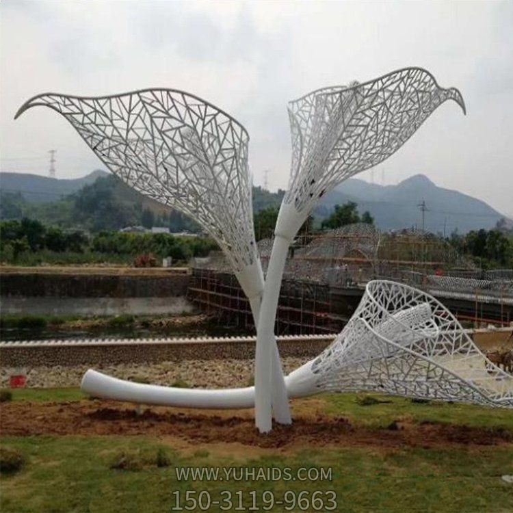 广场抽象创意不锈钢铁艺工艺品户外园林大型植物摆件雕塑