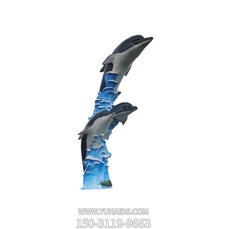 玻璃钢大型海豚动物景观雕塑广场游乐园摆件
