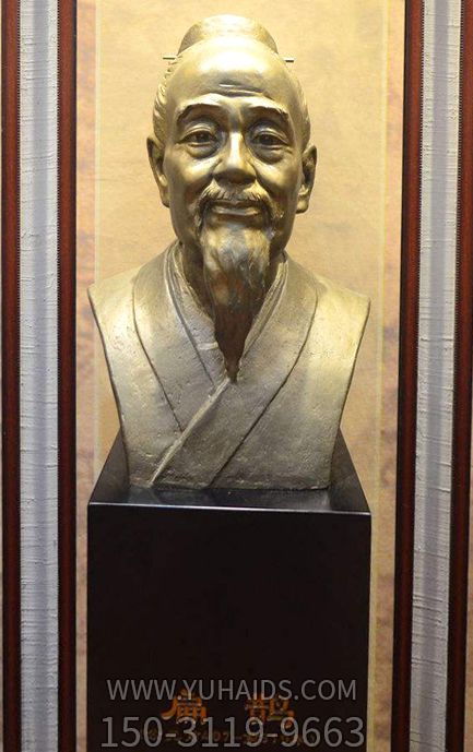 名医半身铜雕胸像景区扁鹊雕塑