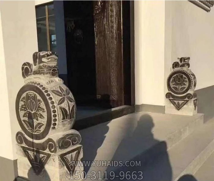 中式庭院景观仿古浮雕型抱鼓石雕塑