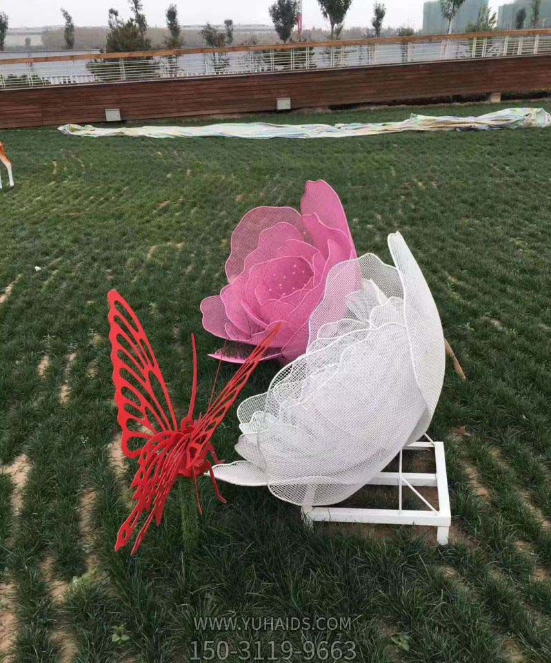 校园不锈钢喷漆蝴蝶雕塑