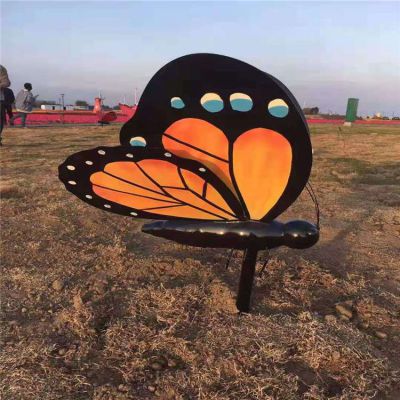 广场公园摆放玻璃钢蝴蝶摆放创意造型座椅雕塑