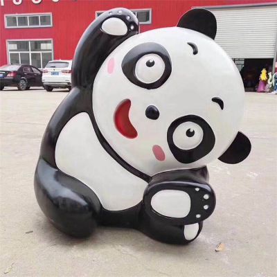 幼儿园摆放玻璃钢卡通熊猫小品雕塑