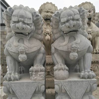 大型门口石雕石狮子摆件镇宅辟邪