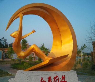 景区奋勇前进冲浪的不锈钢海浪浪花雕塑