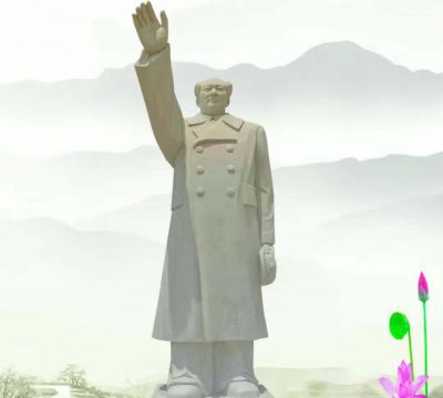 毛泽东雕塑-广场汉白玉挥手毛泽东雕塑
