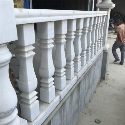 天然大理石雕刻别墅阳台防护栏杆欧式石柱