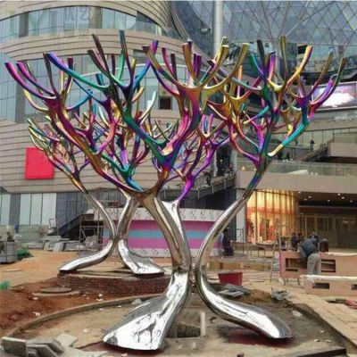 户外商场装饰大型创意烤漆树枝艺术景观雕塑