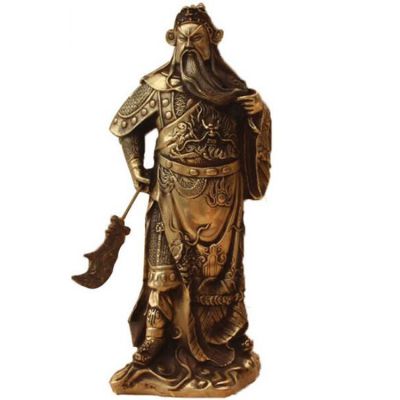 铜雕景区家用立式拿刀的武财神关公雕塑