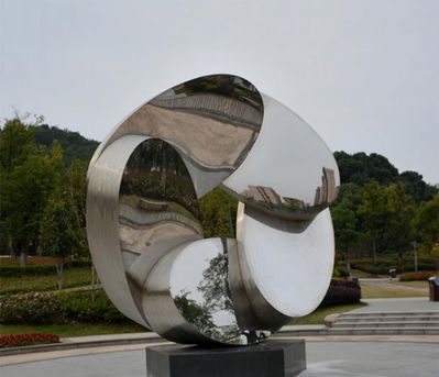 户外公园大型不锈钢抽象花朵雕塑