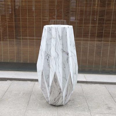酒店装饰天然大理石雕刻花盆雕塑