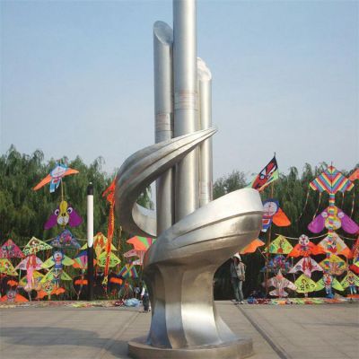 广场大型不锈钢创意景观摆件