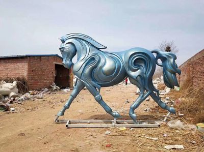 广场园林不锈钢创意抽象马雕塑