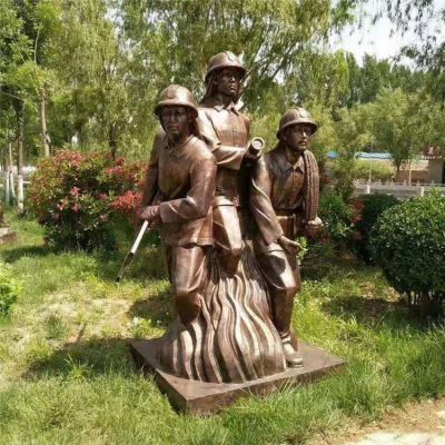 消防主题人物铜雕塑