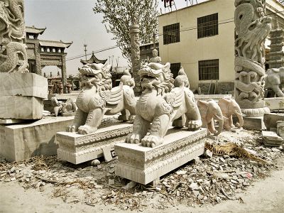 汉白玉石雕园林景区神兽貔貅雕塑