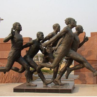 户外公园铸铜跑步的人物雕塑